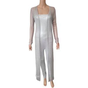 Silver 2 piece jumpsuit